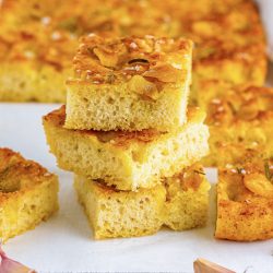 stack of rosemary focaccia bread