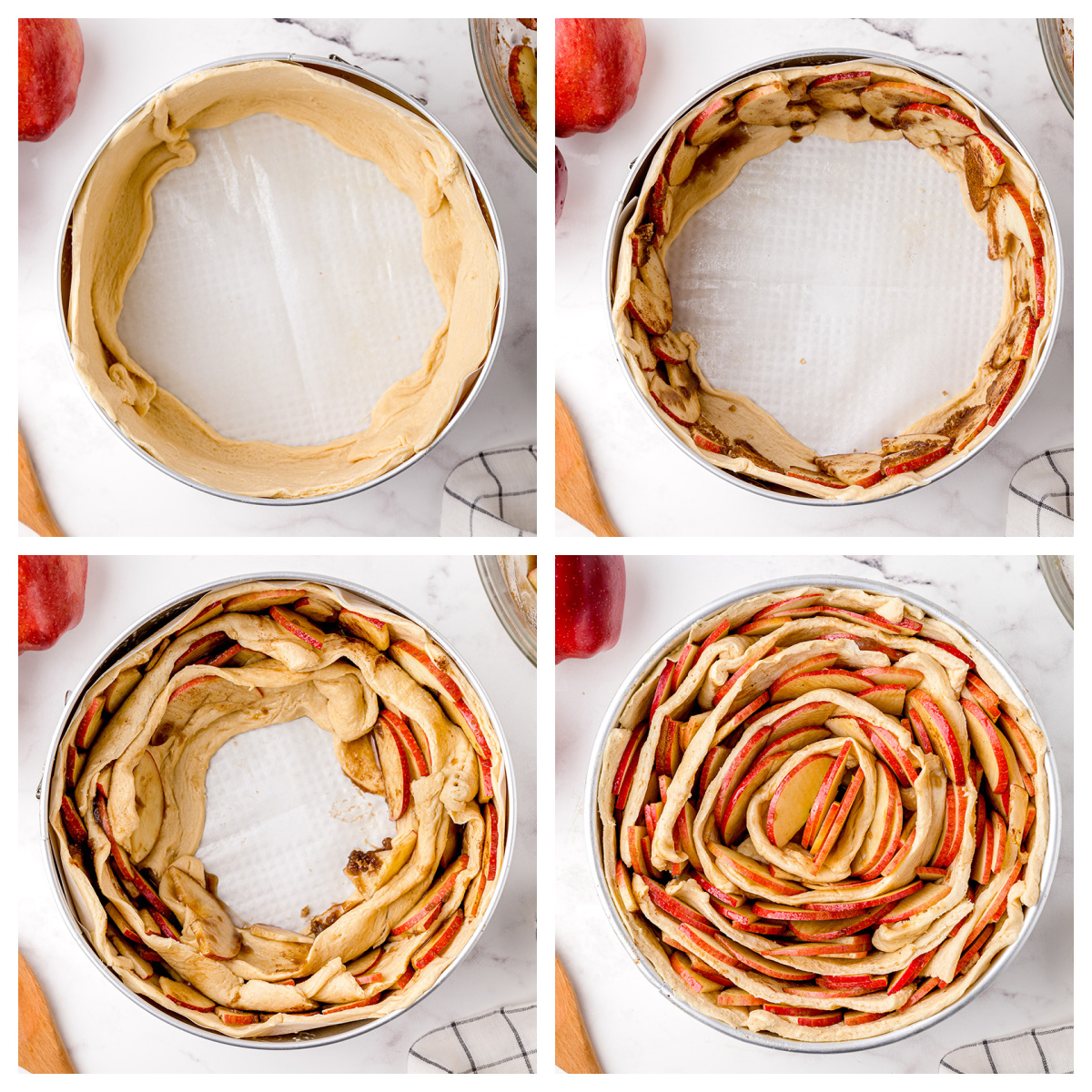 step by step images of how to make an apple coffee cake 