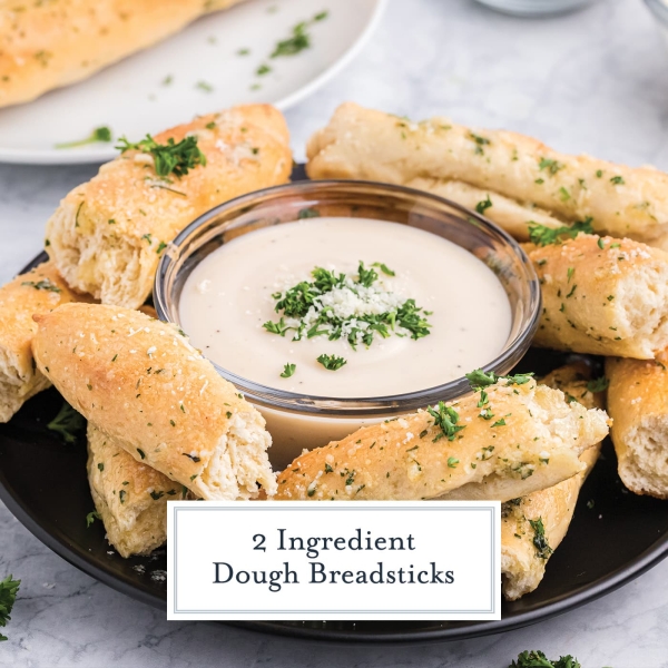2Ingredient Dough Garlic Breadsticks No Yeast Breadsticks
