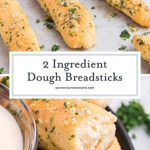 2 ingredient dough garlic breadstick recipe for pinterest