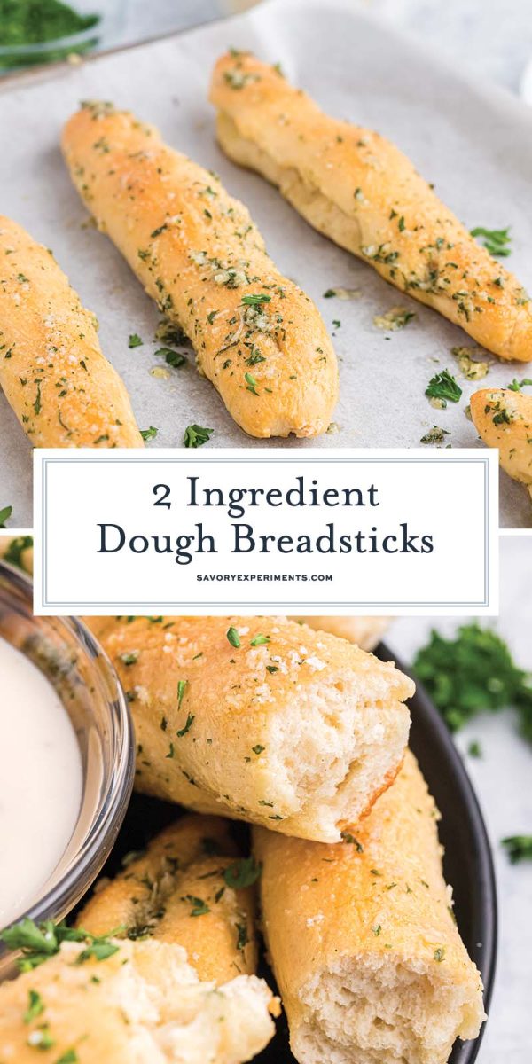 2 ingredient dough garlic breadstick recipe for pinterest