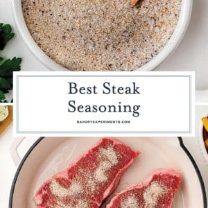 collage of steak seasoning for pinterest
