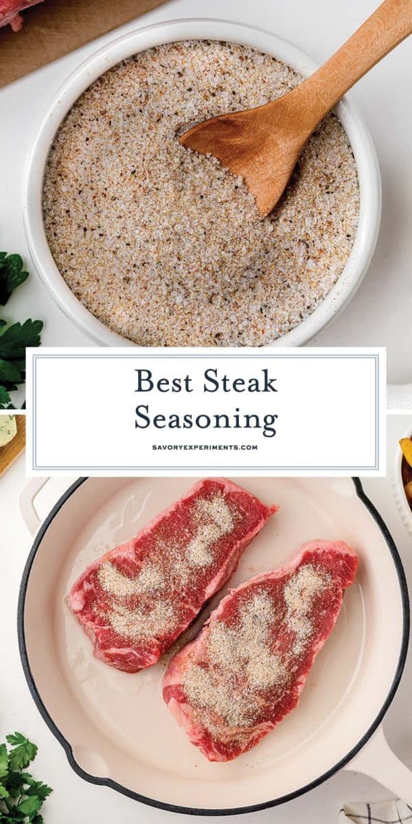 collage of steak seasoning for pinterest