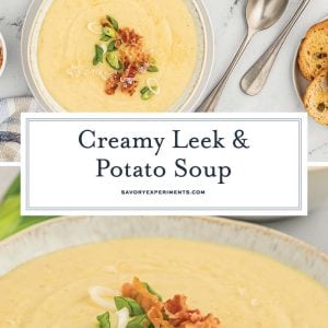 collage of leek and potato soup for pinterest