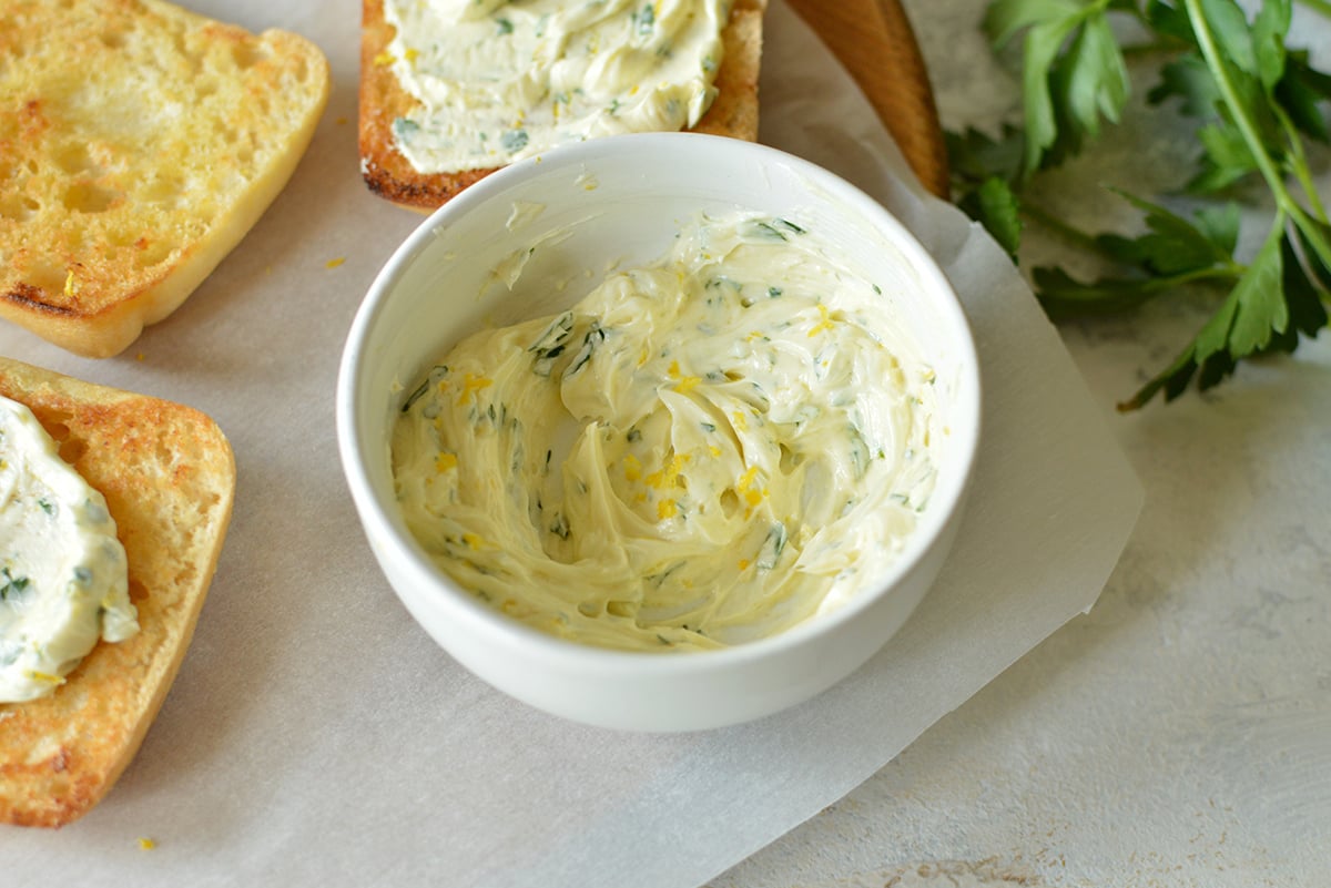 bowl of dijon lemon butter