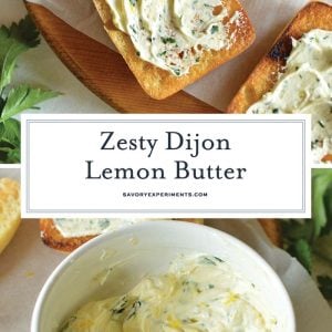 collage of dijon lemon butter for pinterest