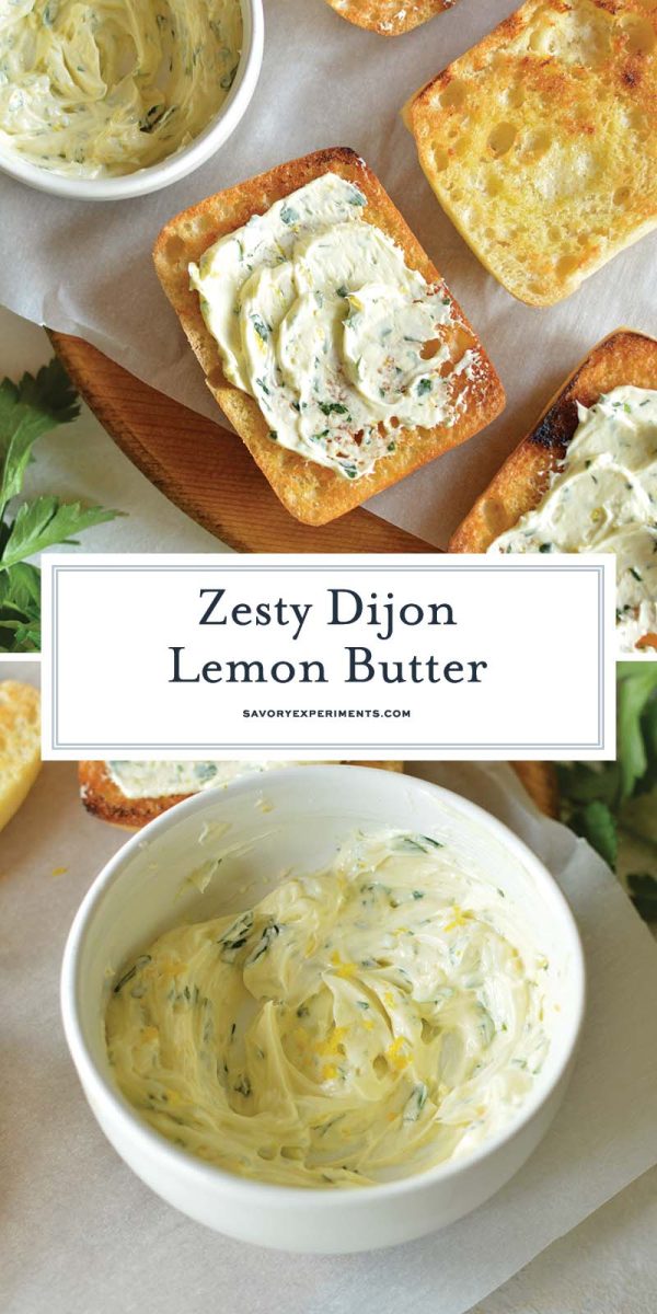 collage of dijon lemon butter for pinterest