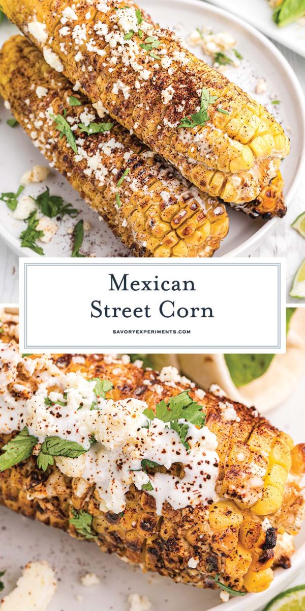 collage of mexican street corn for pinterest