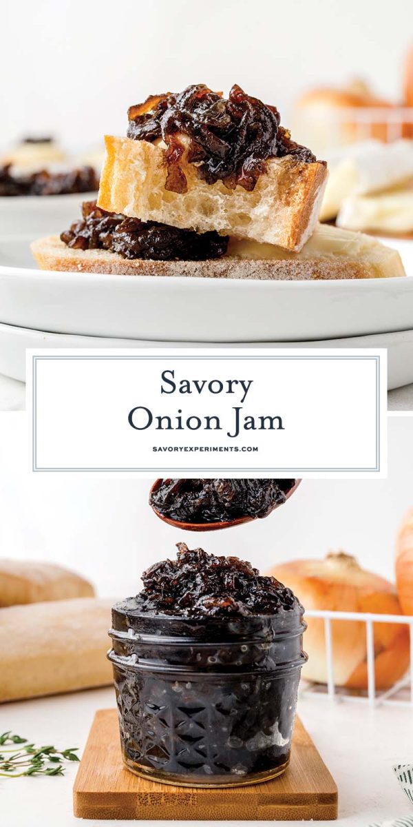 collage of onion jam for pinterest