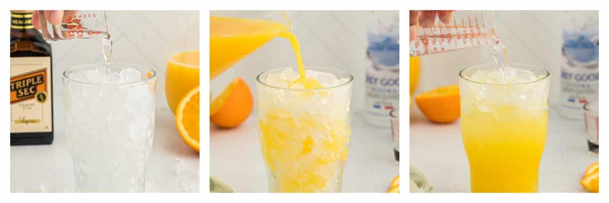 collage of how to make orange crush cocktail