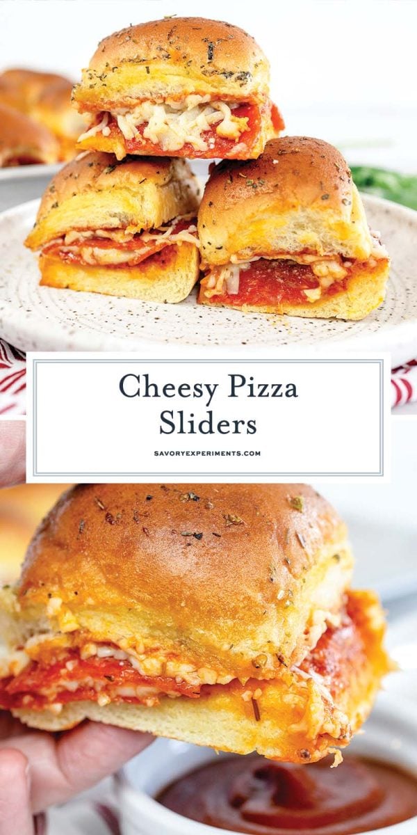 collage of pizza sliders for pinterest
