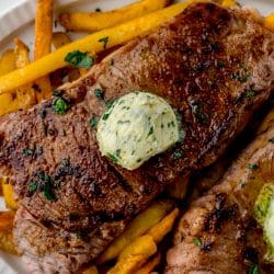 close up of melting butter on a steak