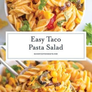 collage of taco pasta salad for pinterest
