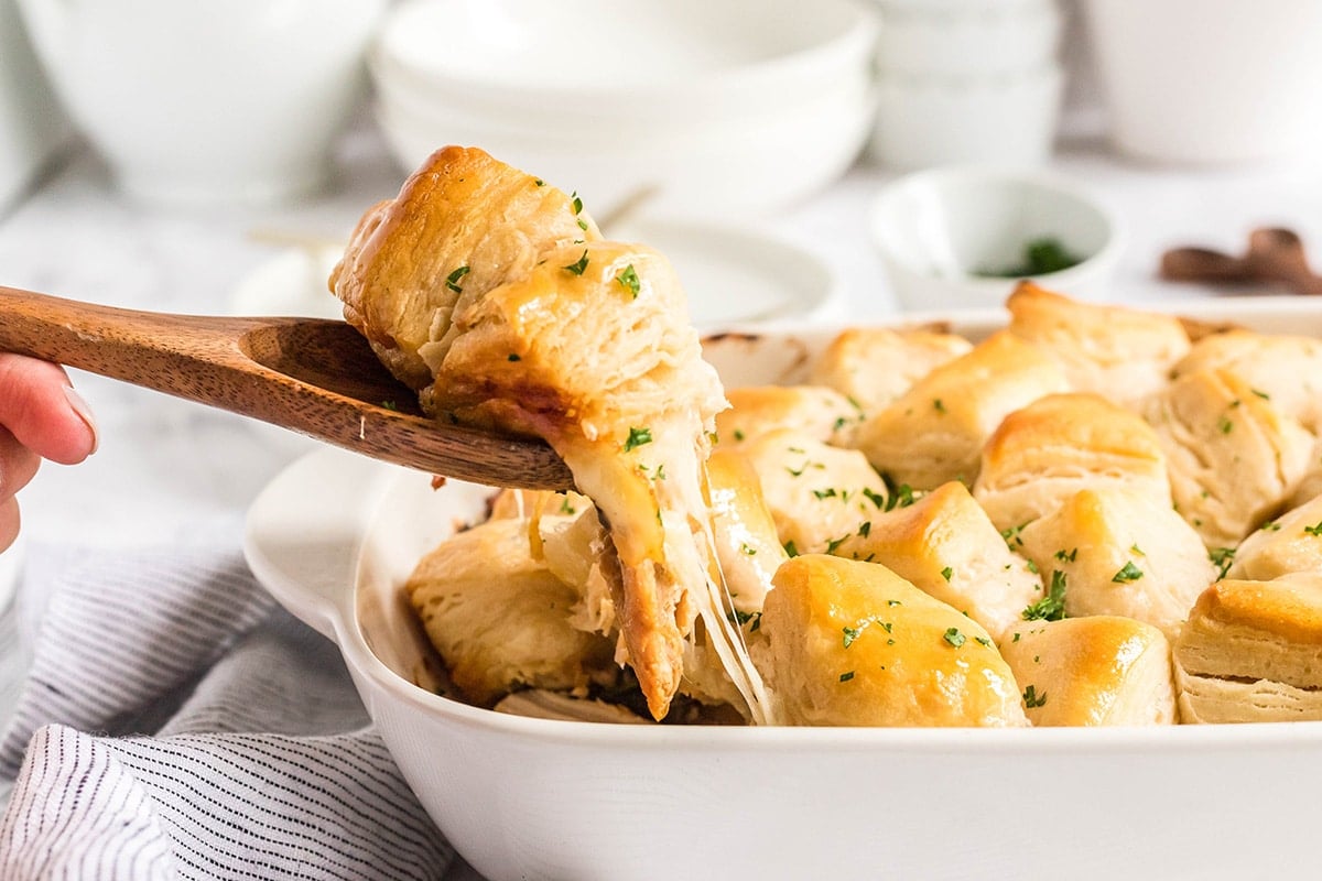 serving of french onion chicken casserole