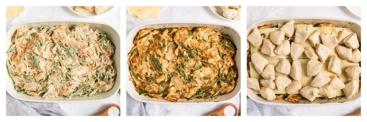 collage of how to make french onion chicken casserole