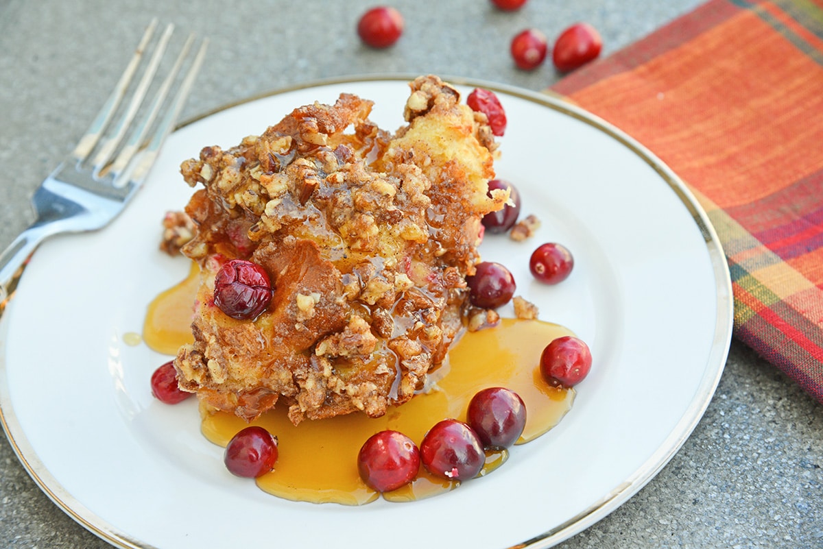 single serving of cranberry french toast casserole recipe