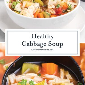 collage of healthy cabbage soup for pinterest