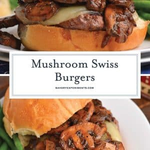 mushroom swiss burger recipe for pinterest