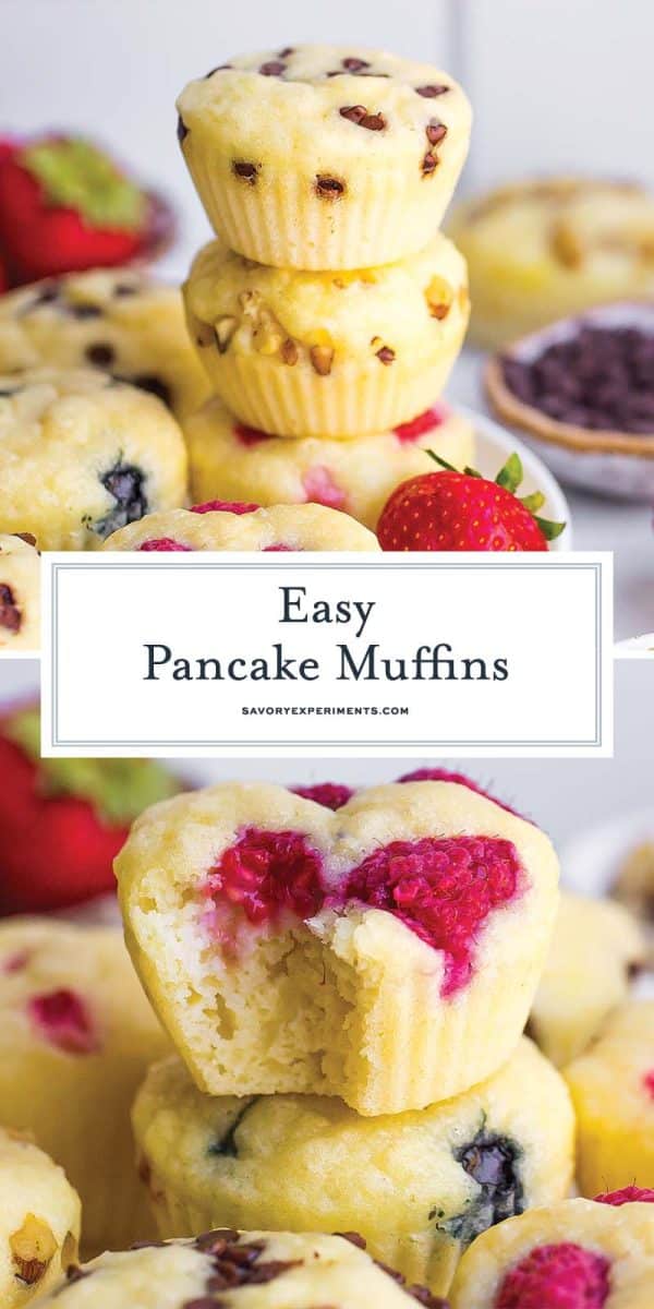 collage of pancake muffins for pinterest