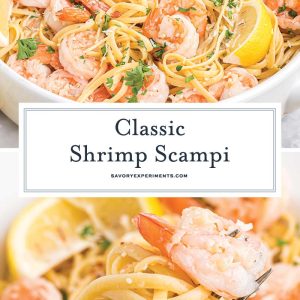 collage of shrimp scampi for pinterest