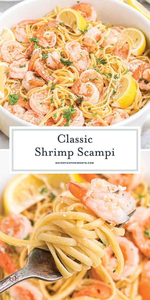 collage of shrimp scampi for pinterest
