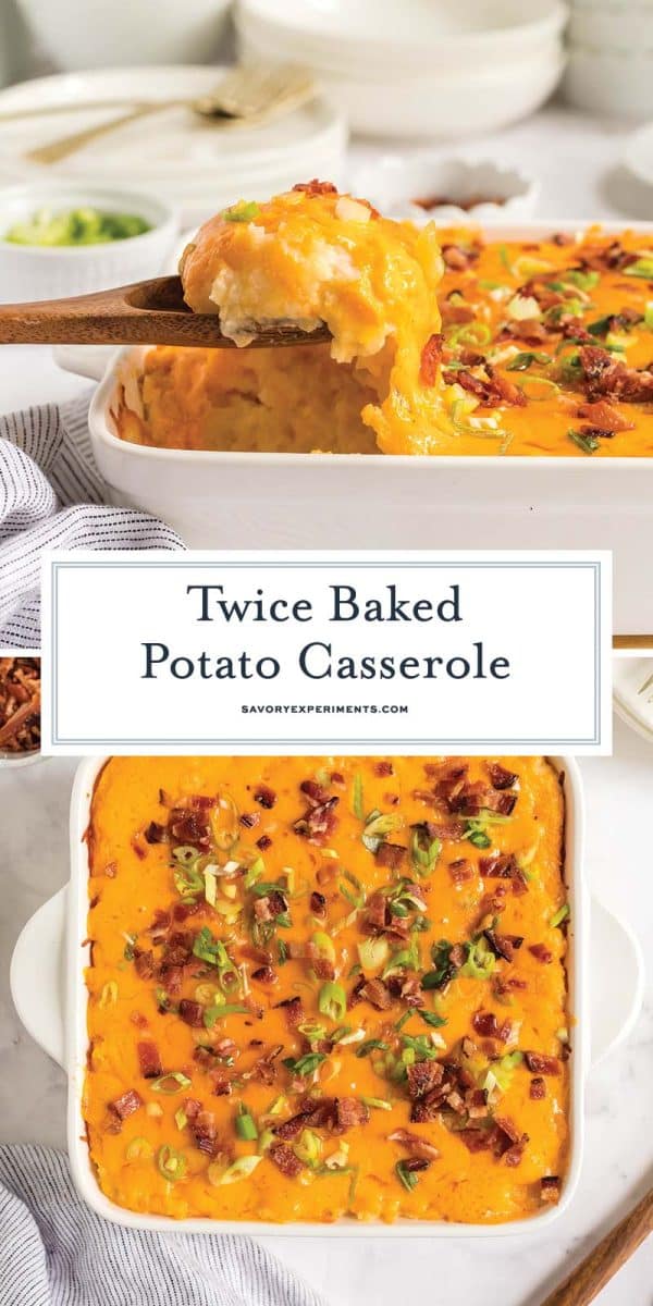 collage of twice baked potato casserole for pinterest