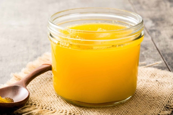 butter in a glass jar