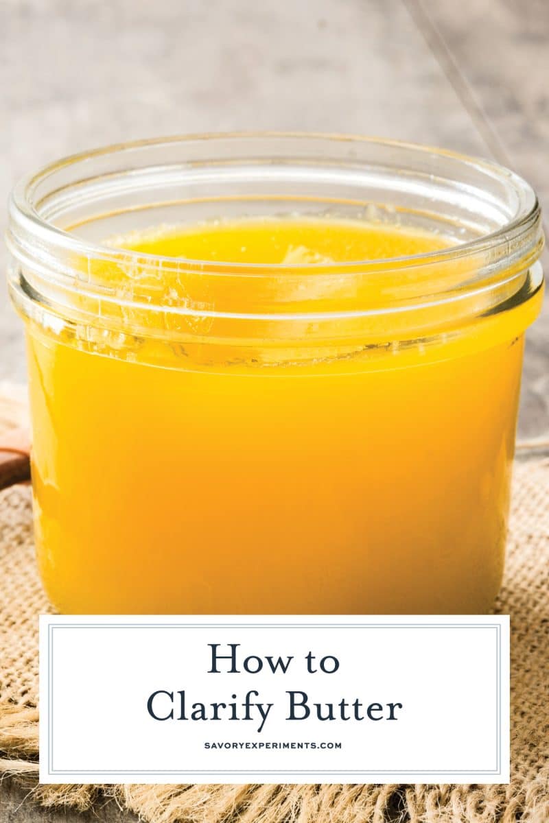 close up of clarified butter in a glass jar