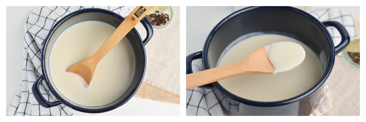 showing how to make a bechamel sauce