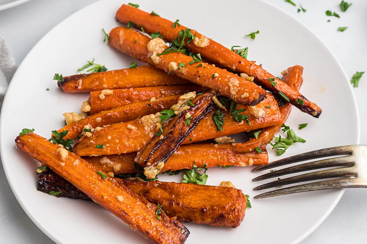 close up of carrots being served