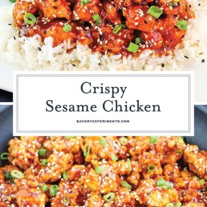 collage of sesame chicken for pinterest