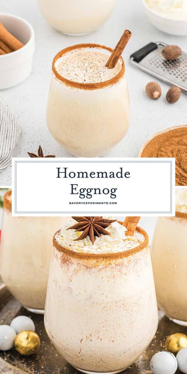 collage of eggnog for pinterest