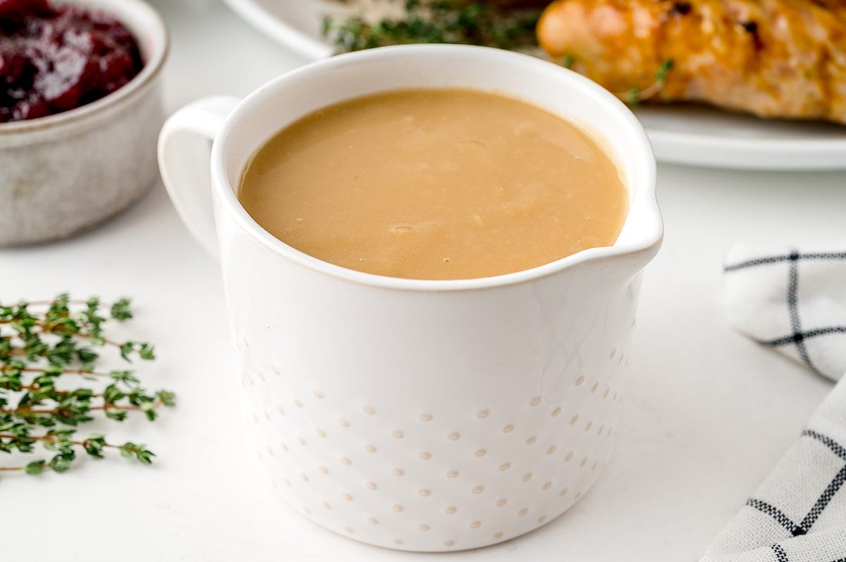 bowl of turkey gravy