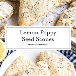 collage of lemon poppy seed scones for pinterest