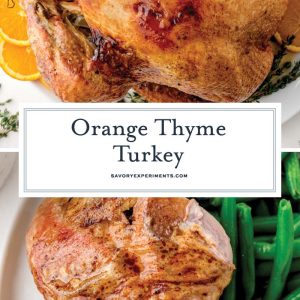 collage of orange thyme turkey for pinterest