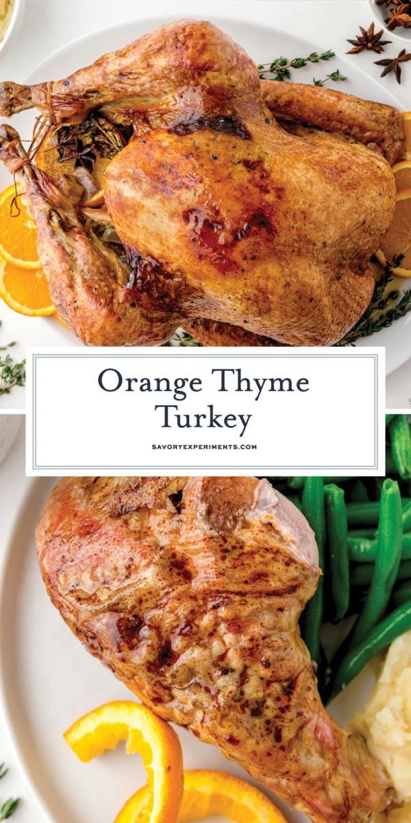 collage of orange thyme turkey for pinterest