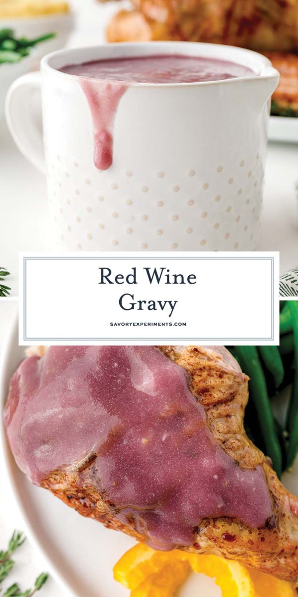 collage of red wine gravy for pinterest