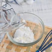 water pouring into cornstarch