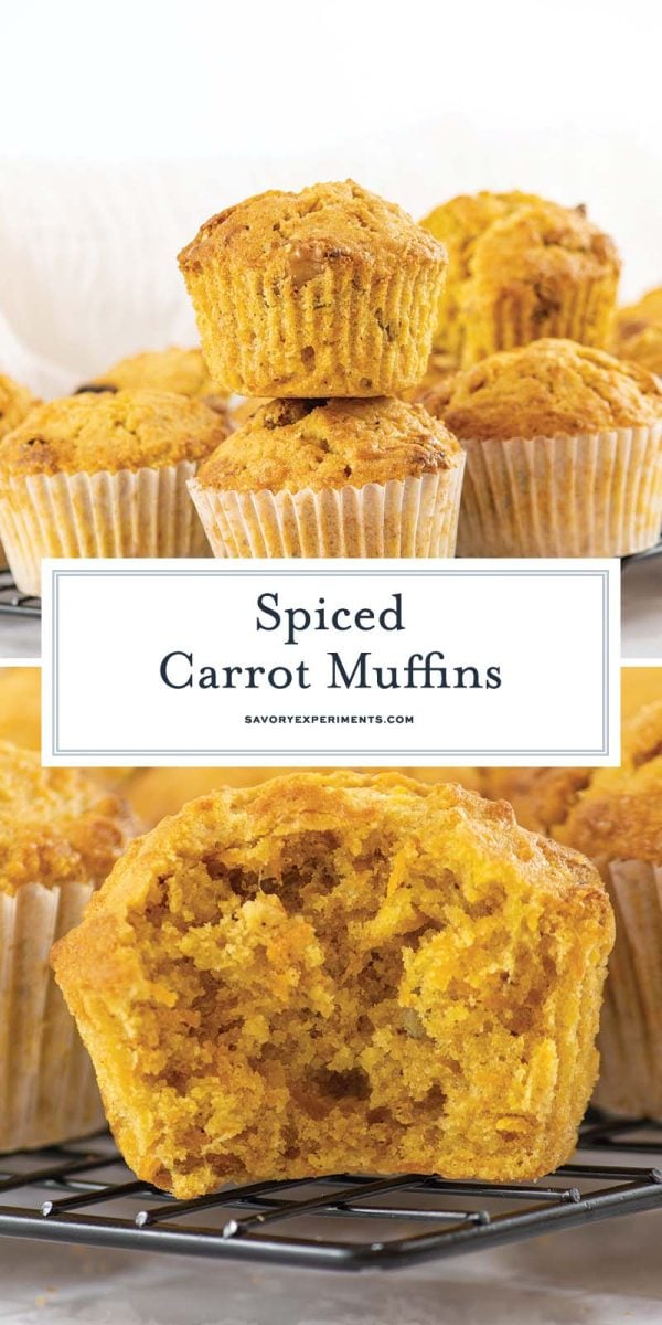 collage of carrot muffins for pinterest