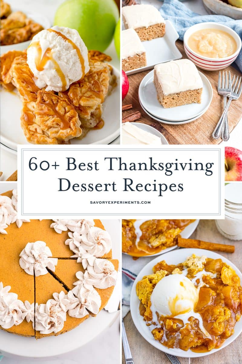 collage of thanksgiving desserts