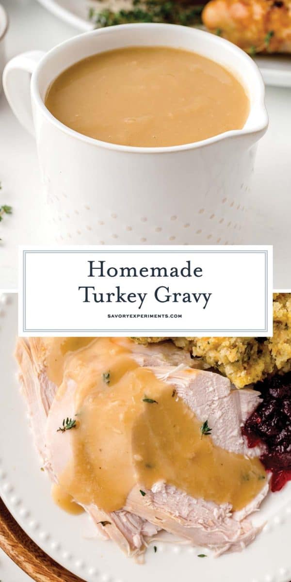 collage of turkey gravy for pinterest