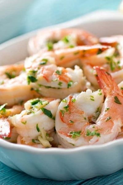 cooked shrimp in a bowl