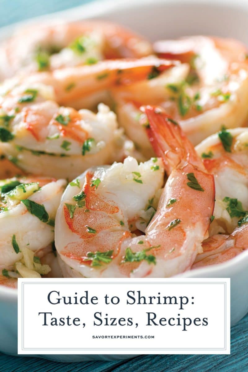 close up of cooked shrimp with text overlay