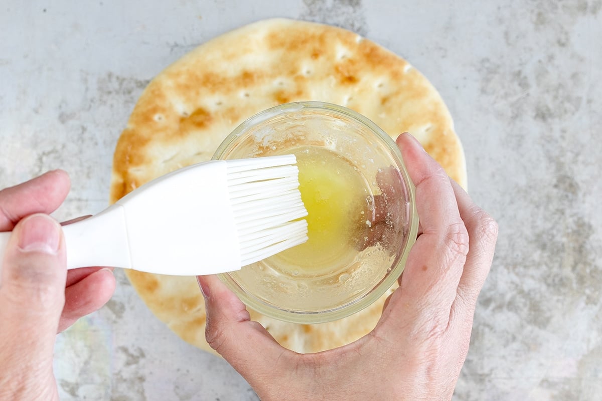 butter basted onto flatbread