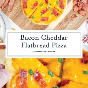 collage of bacon cheddar flatbread for pinterest