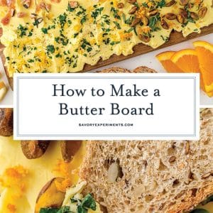 collage of butter boards with bread