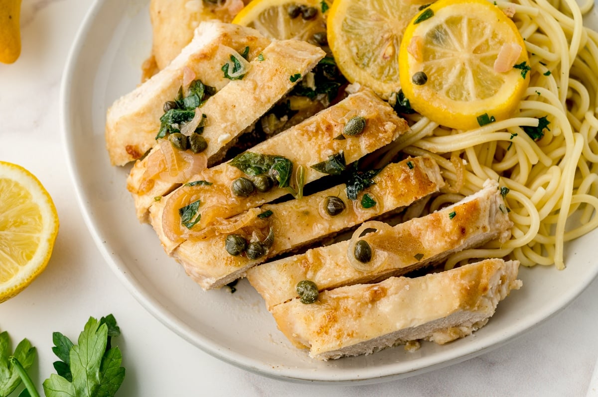 sliced chicken piccata