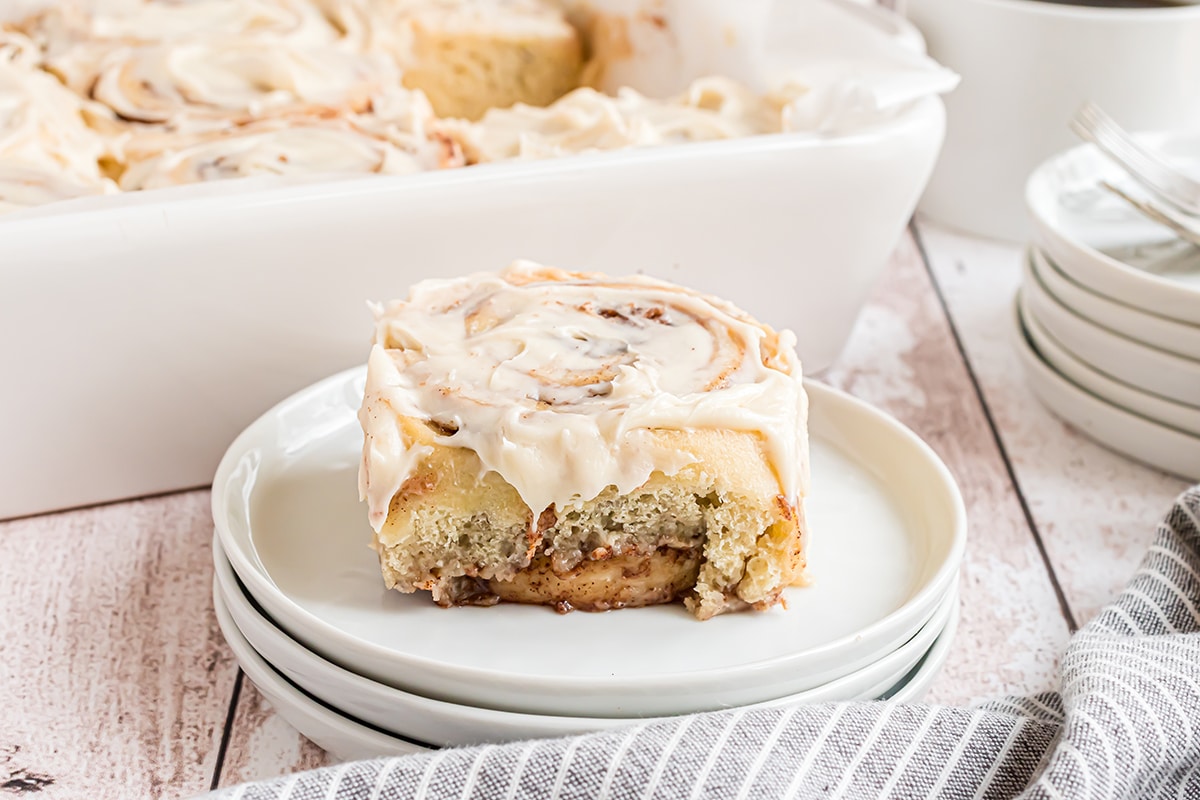 cinnamon roll on a plate