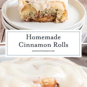 collage of cinnamon rolls for pinterest