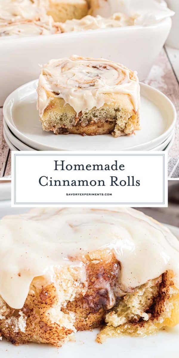 collage of cinnamon rolls for pinterest